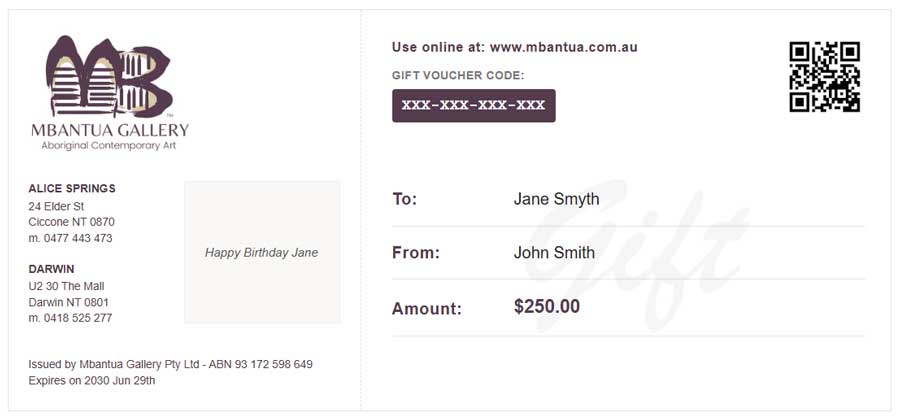 Mbantua Gallery Gift Certificate