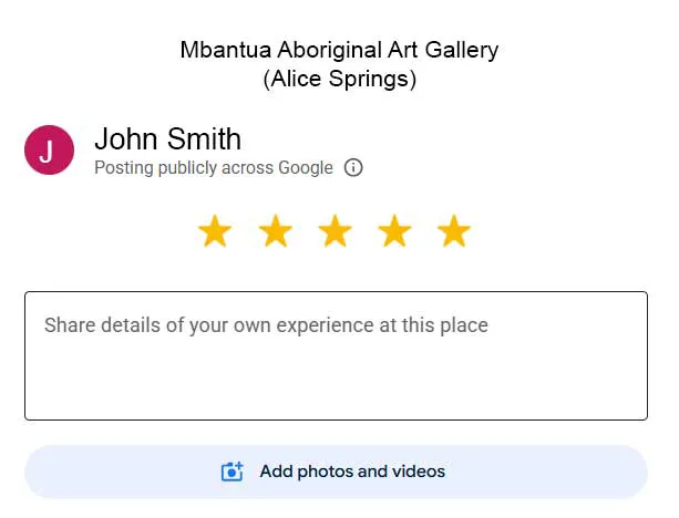 Google Review - Alice Springs